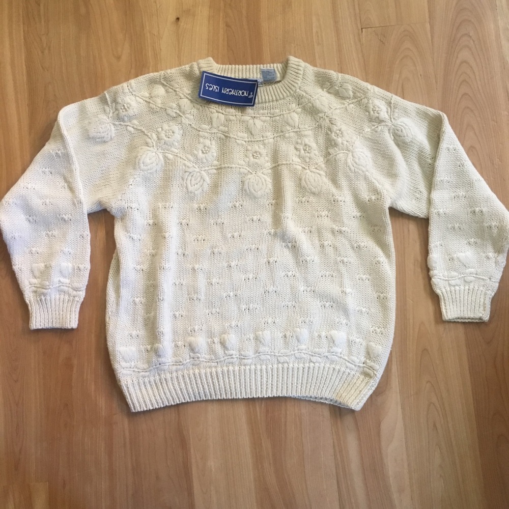 Vintage Hand Embroidered Floral Sweater